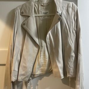 Abercrombie & Fitch Women's Light Tan Leather Jacket